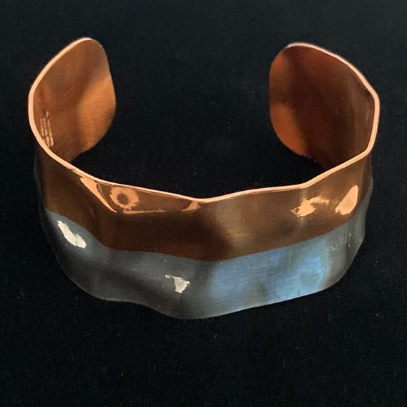 Signed L Vernon Sterling Genuine Copper Bracelet - Picture 1 of 7